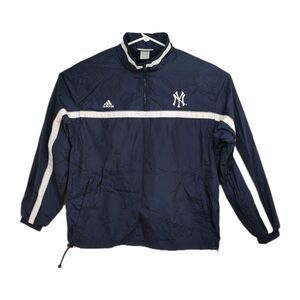 Adidas MLB New York Yankees 1/4-Zip Jacket Men's Size XL Blue Windbreaker